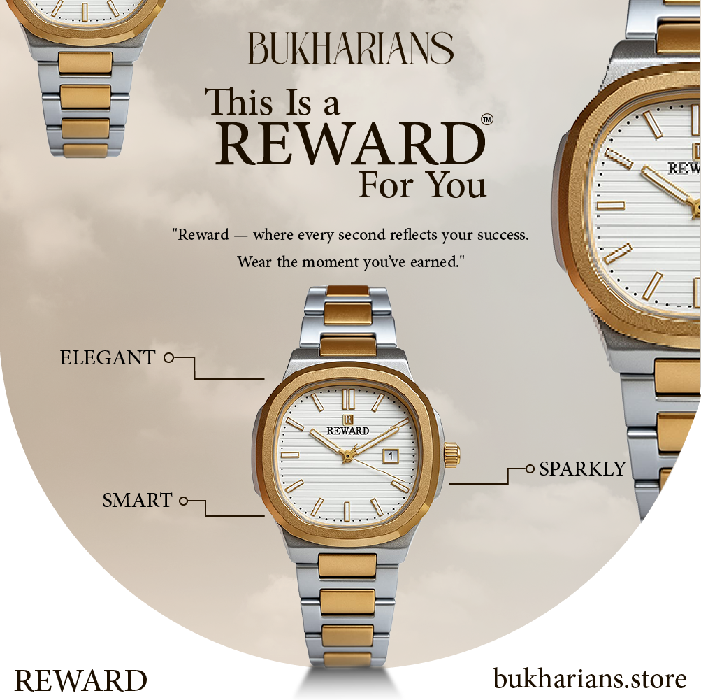 Reward TM 330-70G | Luxury Steel Bracelet Watch with White Dial – Bukharians