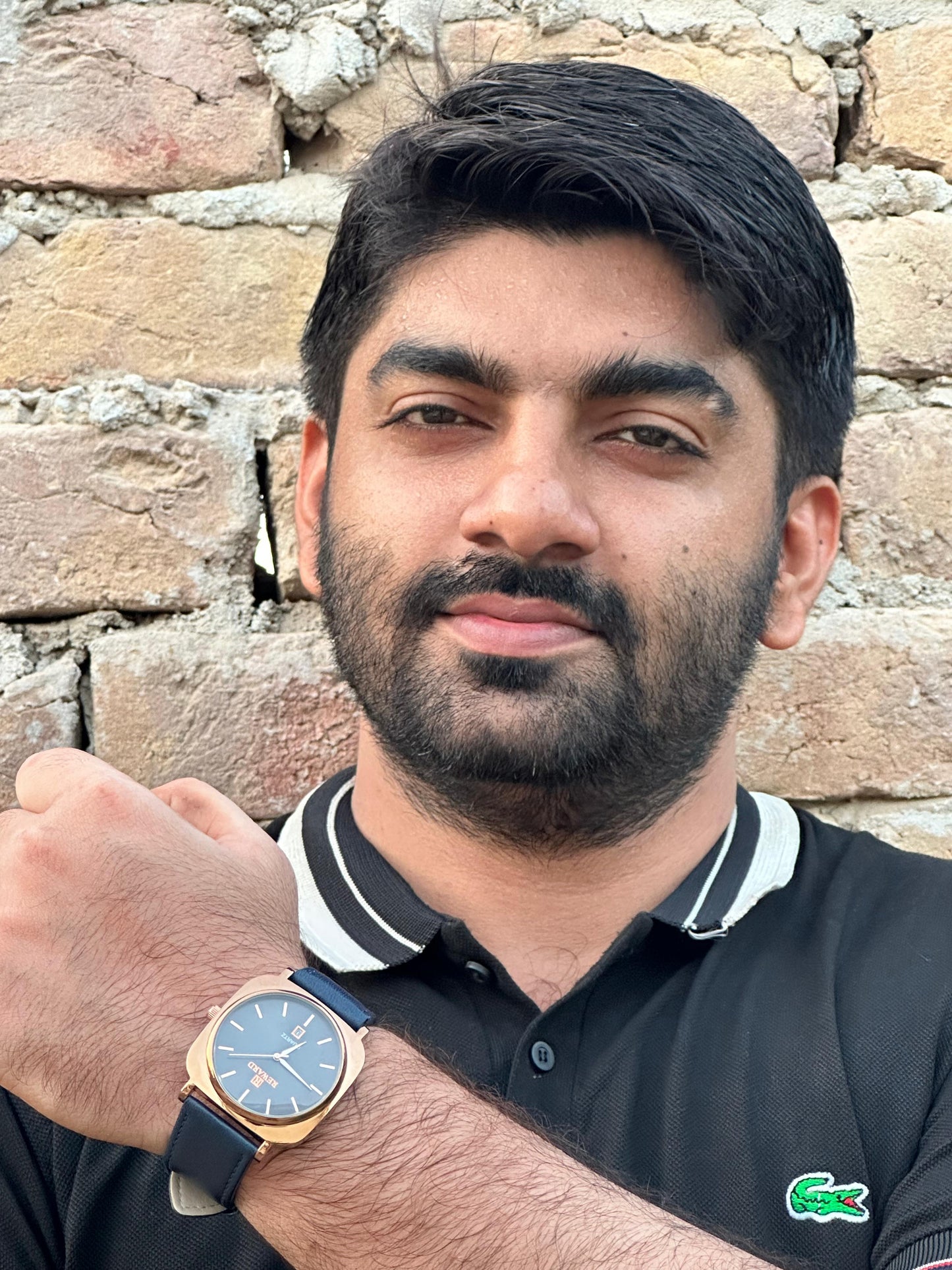 Reward TM 313-55G | Luxury Blue Leather Strap Watch with Golden Dial – Bukharians