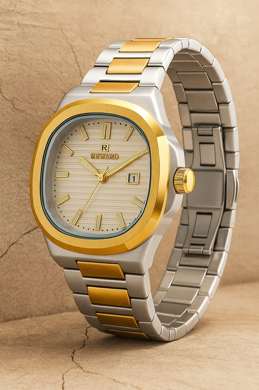 Reward TM 330-70G | Luxury Steel Bracelet Watch with White Dial – Bukharians