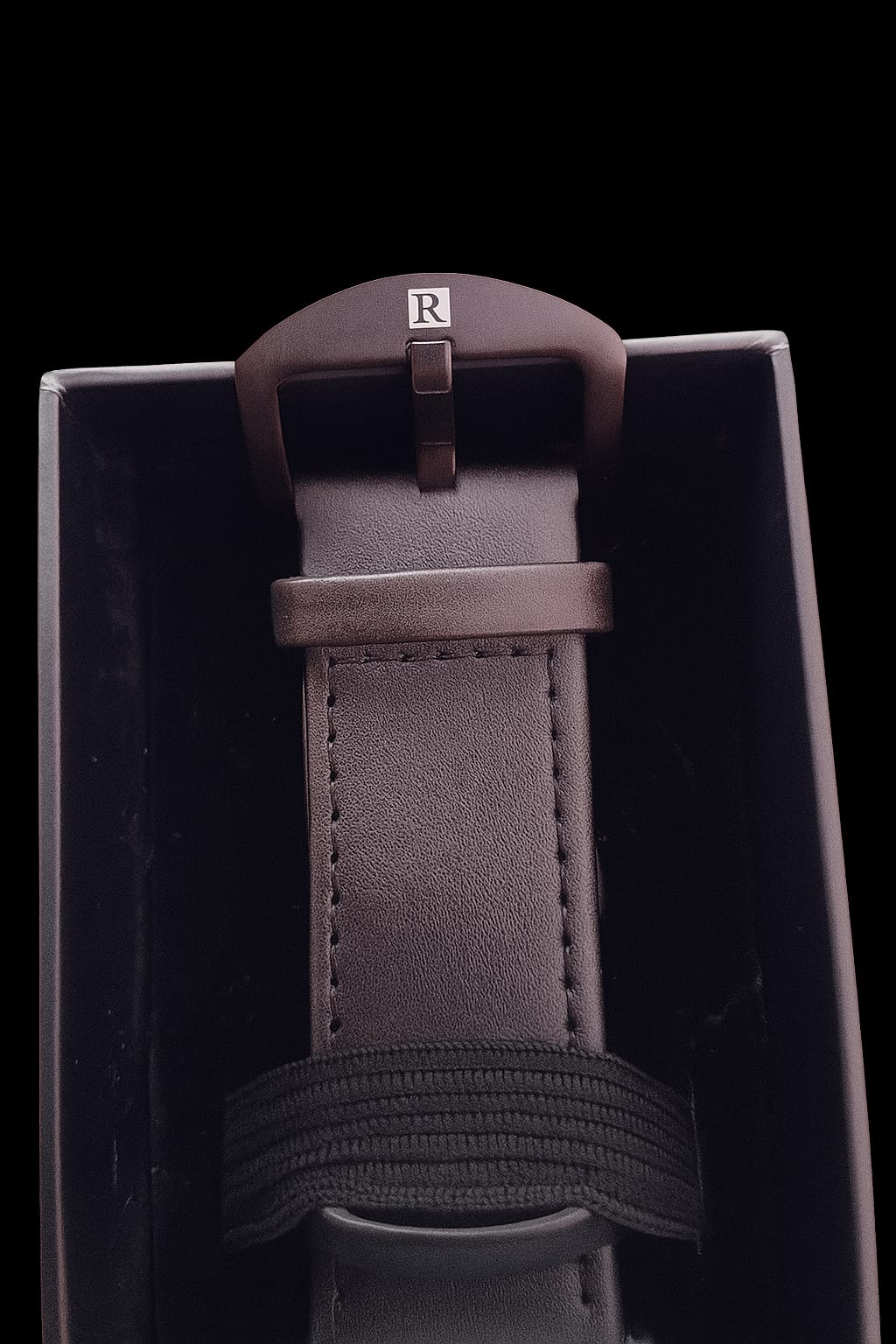 Reward TM 313-55G | Luxury Black Leather Strap Watch with White Dial – Bukharians
