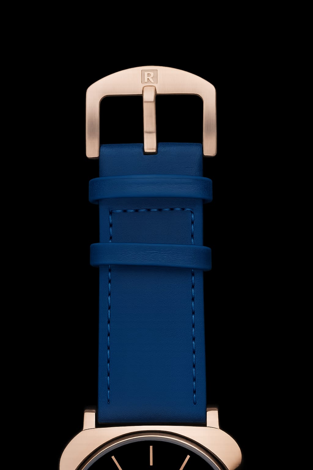 Reward TM 313-55G | Luxury Blue Leather Strap Watch with Golden Dial – Bukharians